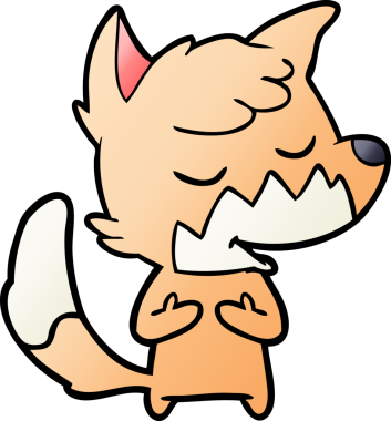 Bir insan tarafından çizilmiş dost canlısı çizgi film tilkisi