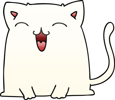 bir insan tarafından çizilmiş gölgelenmiş garip çizgi film kedisi.