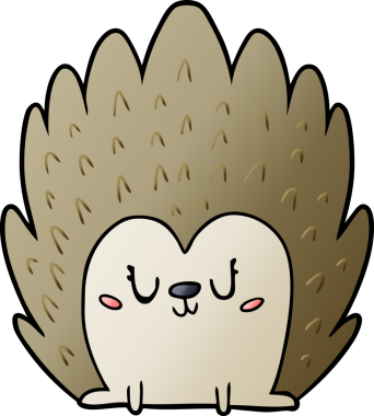 Bir insan tarafından çizilmiş şirin bir kirpi çizgi filmi.