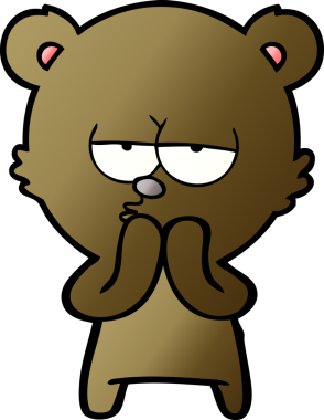 Bir insan tarafından çizilmiş sıkılmış ayı çizgi filmi