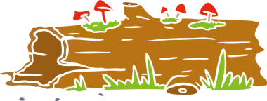 Bir insan tarafından çizilmiş bir ağaç kütüğünün el çizimi karalaması.