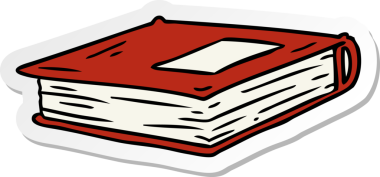 Bir insan tarafından çizilmiş kırmızı bir günlüğün el çizimi karikatürü.