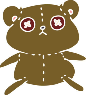 Bir insan tarafından çizilmiş, el yazısıyla çizilmiş şirin bir oyuncak ayı.