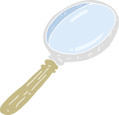 Bir insan tarafından çizilmiş büyüteçlerin düz renk çizimi