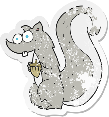 Bir insan tarafından çizilmiş fındıklı çizgi film sincabı.