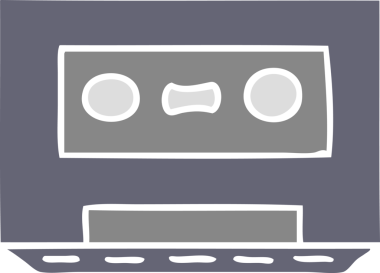 Bir insan tarafından çizilmiş eski bir kaset karalaması.