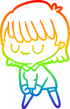 gökkuşağı gradyan çizimi bir insan tarafından çizilmiş bir karikatür kadın