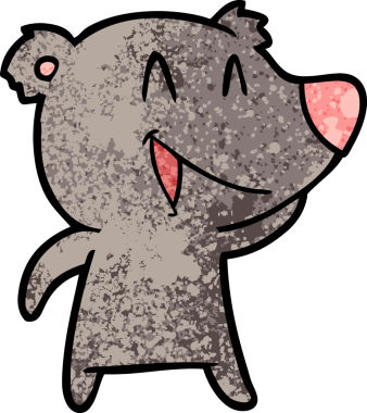 Bir insan tarafından çizilmiş gülen ayı çizgi filmi.