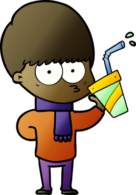 Bir insan tarafından çizilmiş sinirli çizgi film çocuğu.