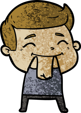 Bir insan tarafından çizilmiş mutlu çizgi film adamı.