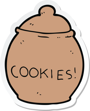 Bir insan tarafından çizilmiş kurabiye kavanozunun etiketi.