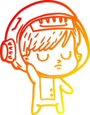 Bir insan tarafından çizilmiş bir astronot kadın çizgi çizimi.