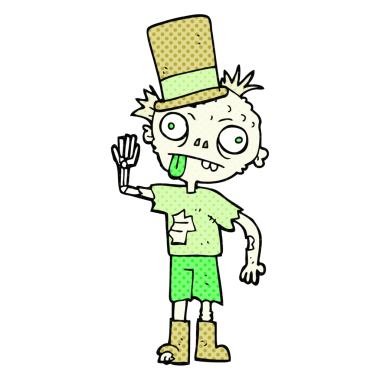 Bir insan tarafından çizilmiş serbest çizim çizgi roman tarzı zombi.