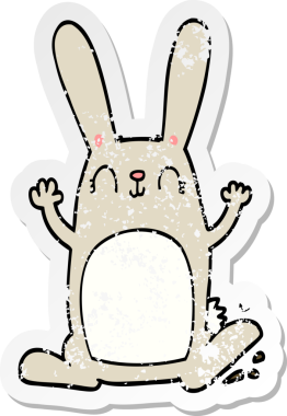 Bir insan tarafından çizilmiş karikatür tavşanı.