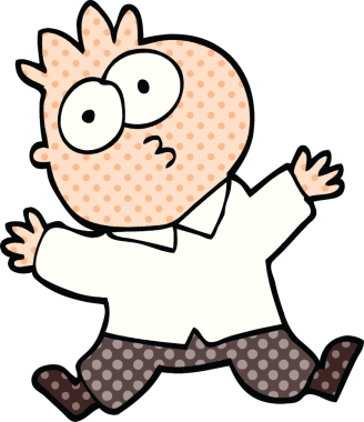 Çizgi roman tarzı komik ofis adamı bir insan tarafından çizilmiş.