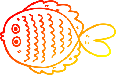 Bir insan tarafından çizilmiş karikatür düz balığının sıcak çizgi çizimi