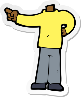 Bir insan tarafından çizilmiş karikatür çıkartması.