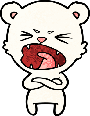 Bir insan tarafından çizilmiş kızgın kutup ayısı çizgi filmi.