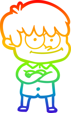 gökkuşağı gradyanı çizimi bir insan tarafından çizilmiş mutlu bir çizgi film adamı