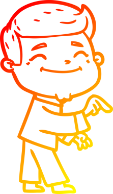 Bir insan tarafından çizilmiş mutlu bir çizgi film karakteri çizimi.