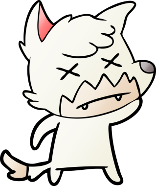 Bir insan tarafından çizilmiş ölü tilki çizgi filmi