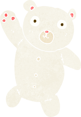 Bir insan tarafından çizilmiş şirin kutup ayısı.