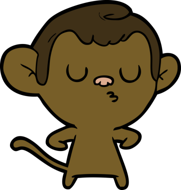 Bir insan tarafından çizilmiş çizgi maymun.