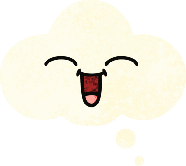 Bir insan tarafından çizilen düşünce baloncuğunun retro çizim tarzı karikatürü