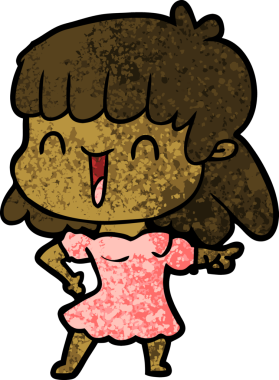 Bir insan tarafından çizilmiş karikatür kadın.