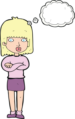 Düşünce baloncuğu bir insan tarafından çizilmiş sabırsız bir karikatür.