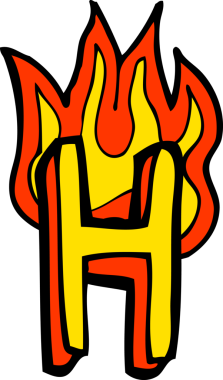 Bir insan tarafından çizilmiş yanan bir karikatür.