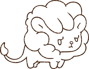 Bir insan tarafından çizilmiş şirin aslan kömürü.