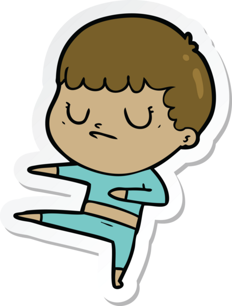 Bir insan tarafından çizilmiş huysuz bir çocuğun çıkartması.