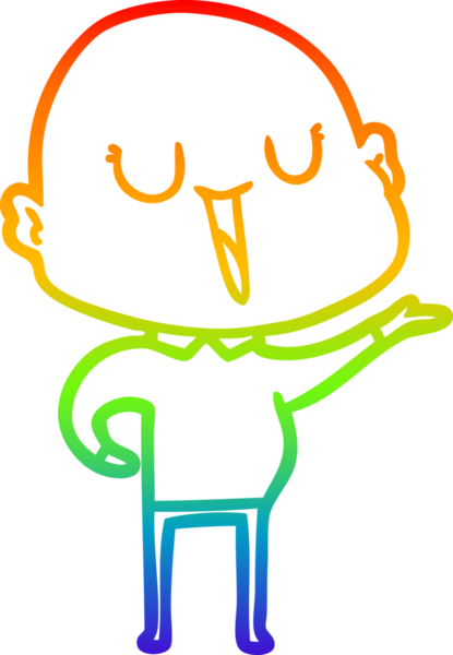 gökkuşağı gradyan çizimi mutlu bir çizgi kel adamın çizimi bir insan tarafından çizildi