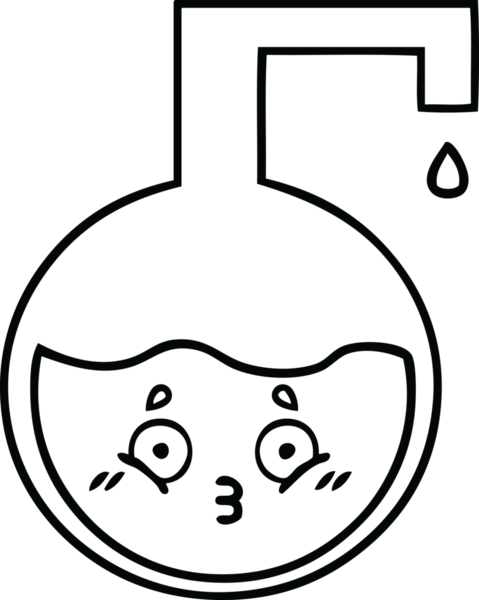 Bir insan tarafından çizilmiş bir bilim deneyinin çizgi çizimi