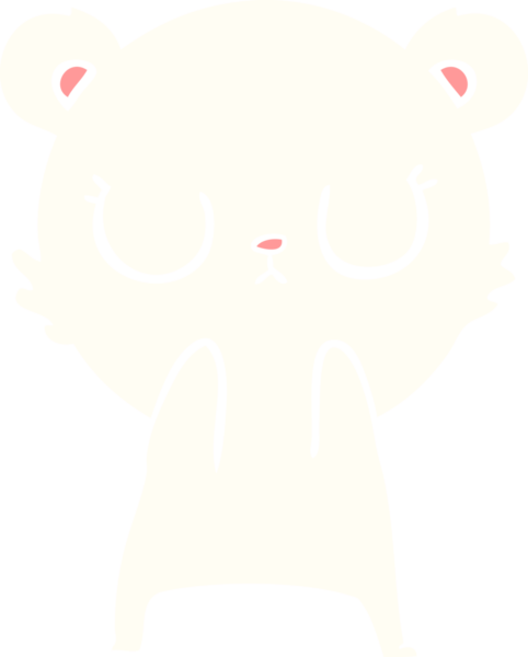 Bir insan tarafından çizilmiş düz renkli karikatür kutup ayısı.