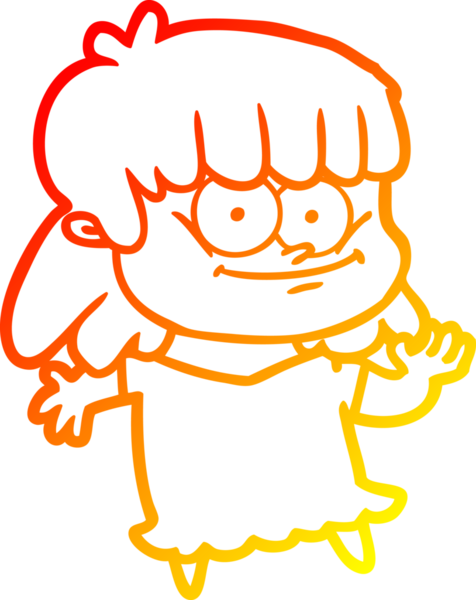 Bir insan tarafından çizilmiş gülümseyen bir karikatür çizimi