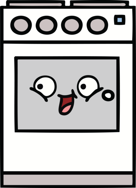 Bir insan tarafından çizilmiş güzel bir mutfak fırını karikatürü.
