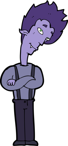 Bir insan tarafından çizilmiş bir vampir çizgi filmi.