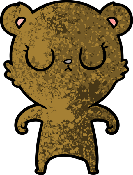 Bir insan tarafından çizilmiş barışçıl çizgi film ayısı.