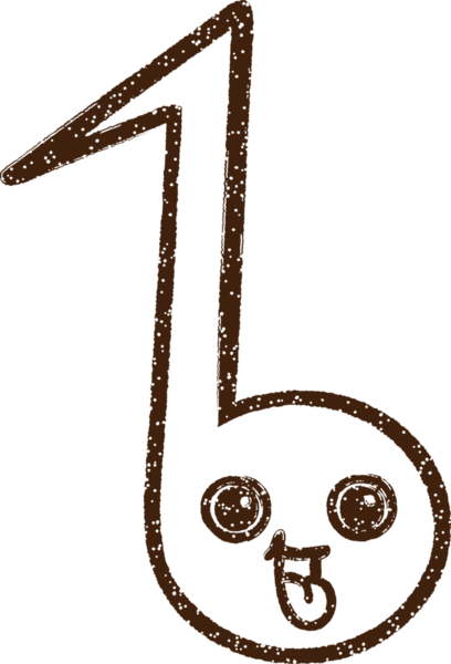 Bir insan tarafından çizilen Müzik Notu Kömürü Çizimi