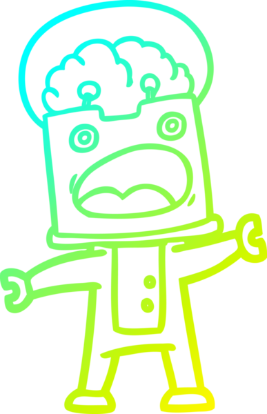 Bir insan tarafından çizilmiş soğuk gradyan robot çizimi