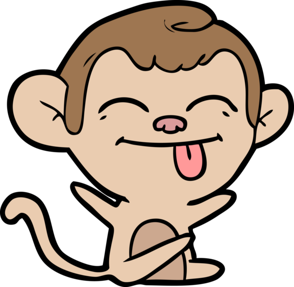 Bir insan tarafından çizilmiş komik çizgi maymun.