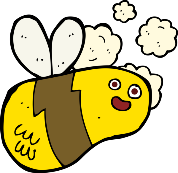 Bir insan tarafından çizilmiş çizgi film arısı.