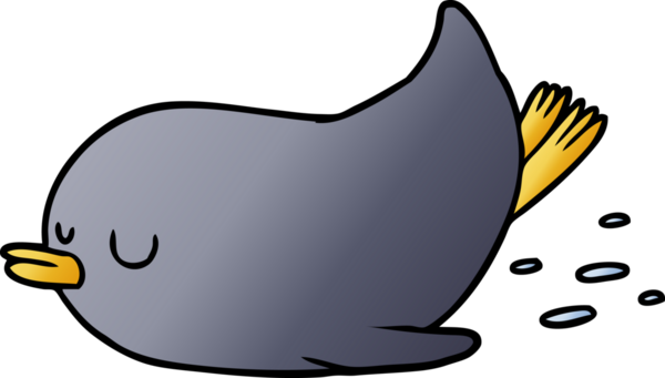 Bir insan tarafından çizilmiş kaygan penguen çizgi filmi.