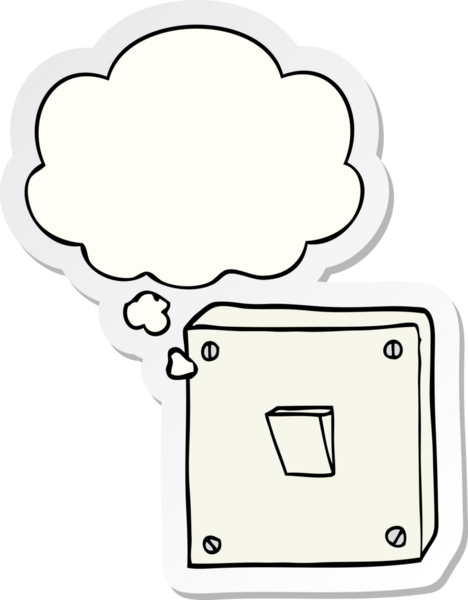 Düşünce baloncuklu çizgi film ışıkları bir insan tarafından çizilmiş bir çıkartma.