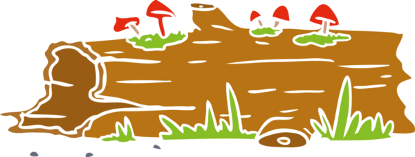 Bir insan tarafından çizilmiş bir ağaç kütüğünün el çizimi karalaması.