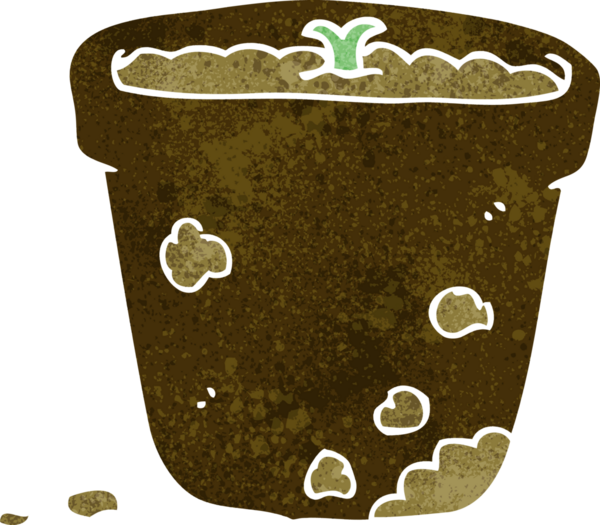 Bir insan tarafından çizilmiş çiçek saksısı.