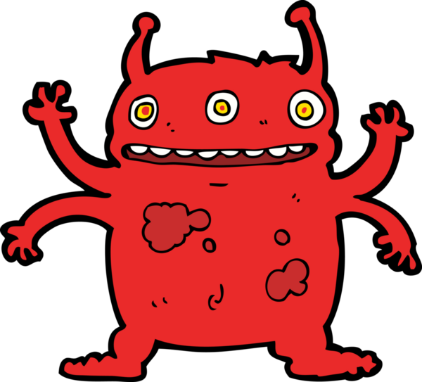 Bir insan tarafından çizilmiş uzaylı canavar çizgi filmi.