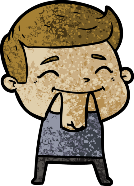 Bir insan tarafından çizilmiş mutlu çizgi film adamı.